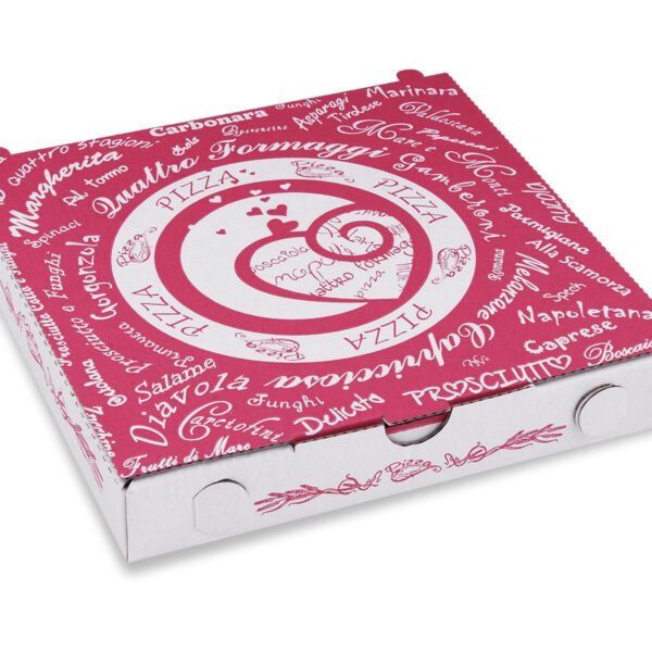 Pizzakarton aus Mikrowellpappe mit neutralem Motiv, 20 x 20 x 3 cm, 100 Stk.