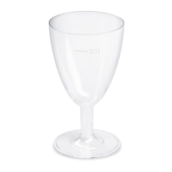 Einweg-Weinglas 100ml, PS, 2 tlg. Ausführung, transparent glasklar, 6 Stk.