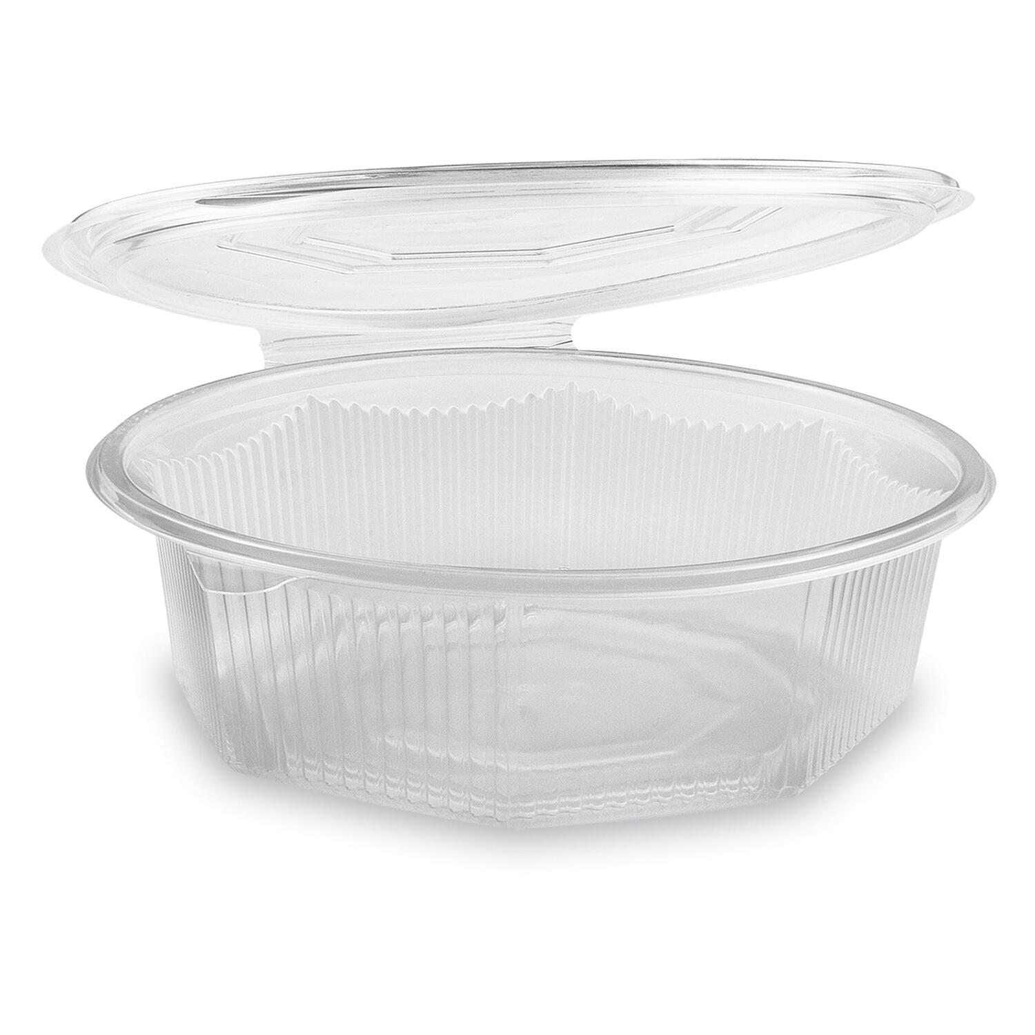 WX-74150 Achteckbecher klar mit angehängtem Deckel 1500 ml (PP), 25 Stk. – Bild 1