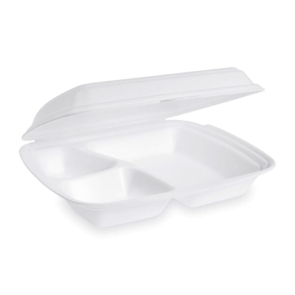 Menüboxen Klappbox 240x200x69mm geschäumt, 3-geteilt, 25 Stk.