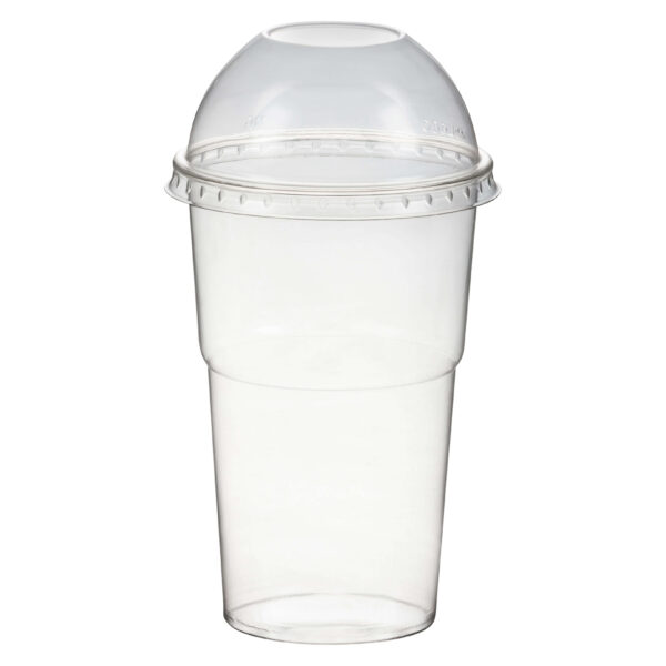 Smoothiebecher Dessertbecher + Domdeckel ohne Öffnung 300 ml O78mm, PET, glasklar, 50 Stk.