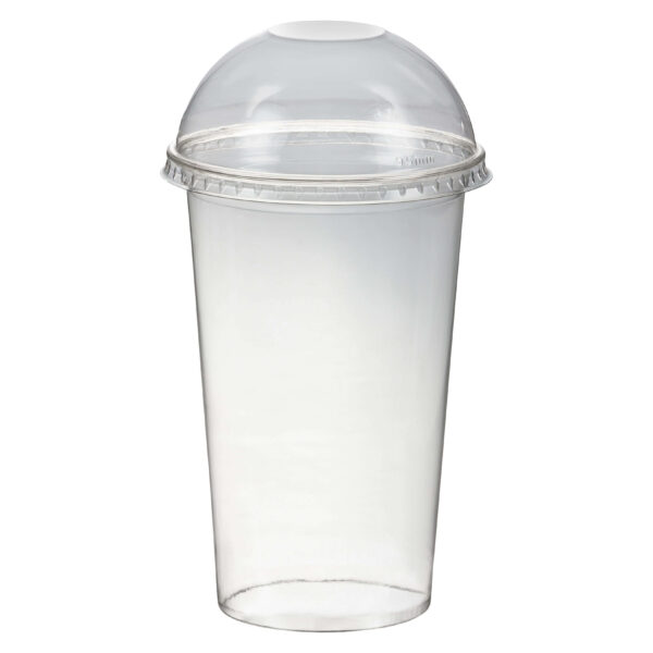 Smoothiebecher Dessertbecher + Domdeckel ohne Öffnung 400 ml O95mm, PET, glasklar, 50 Stk.