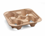 Getränkehalter Tragetablett Becherhalter 4 Becher Coffee to Go 22x22cm, 50 Stk.