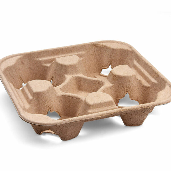 Getränkehalter Tragetablett Becherhalter 4 Becher Coffee to Go 22x22cm, 50 Stk.