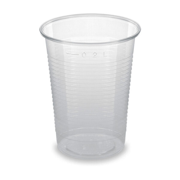 Einweg-Trinkbecher klar 200 ml 0,2 l aus PLA o 70mm, 100 Stk.