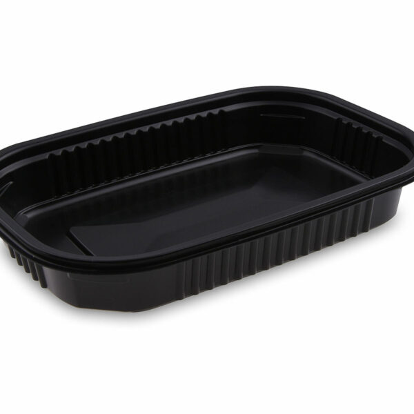 Mikrowellenschale schwarz 'M' 750 ml - 22x15x 3,5 cm, 50 Stk.