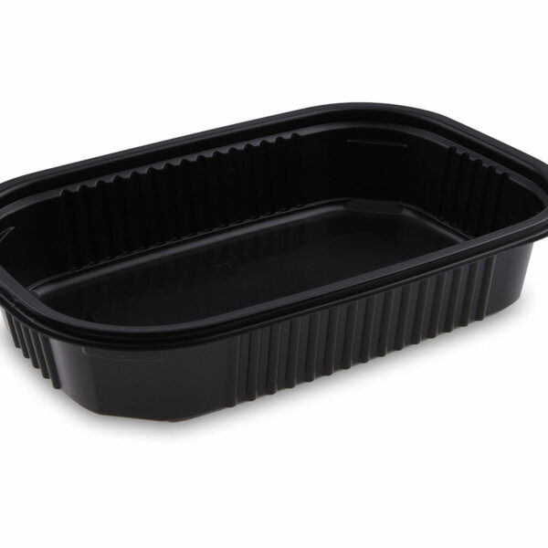 Mikrowellenschalen schwarz 'M' 850 ml - 22x15x4,5 cm, 50 Stk.