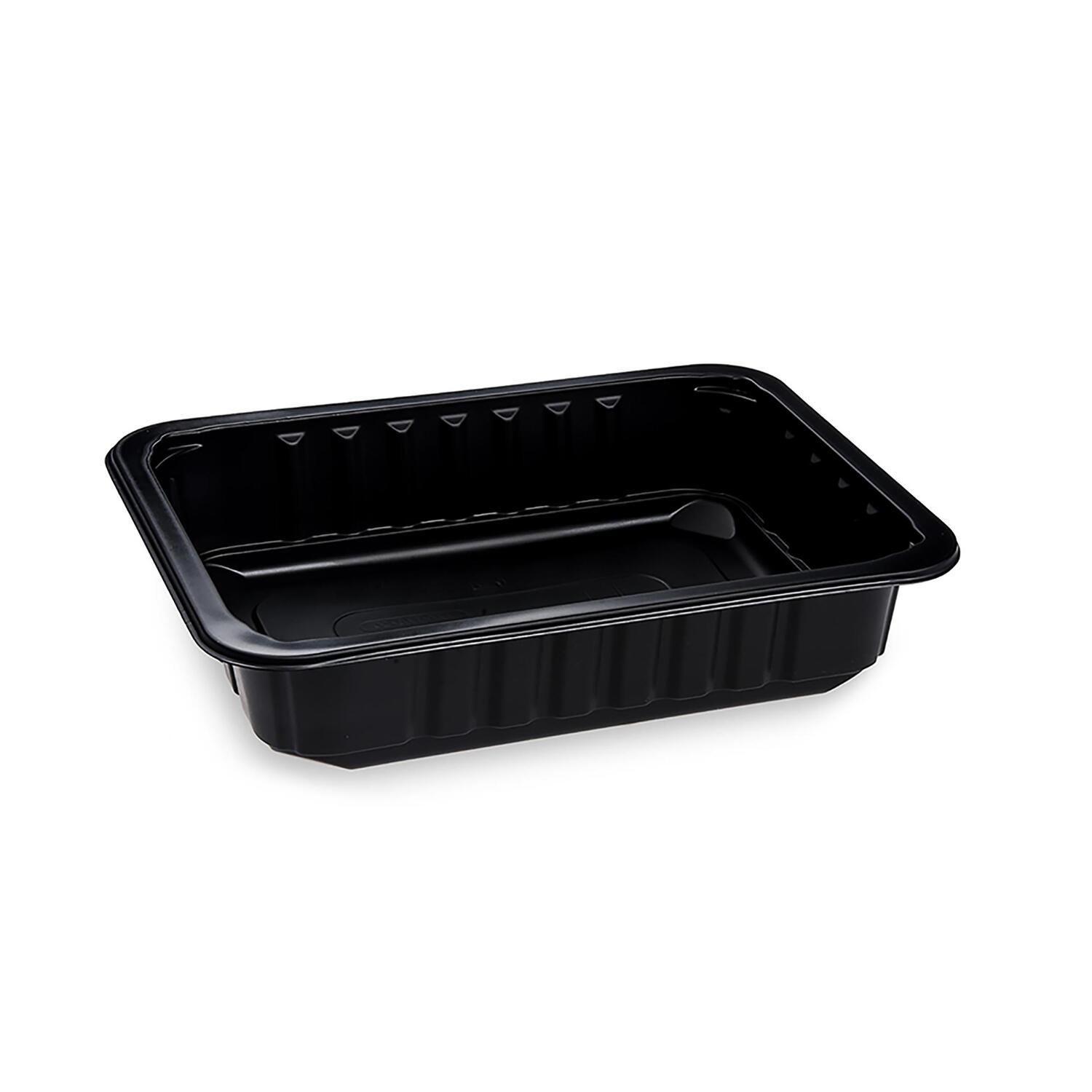 WX-78511 Siegelschalen Menüschalen ungeteilt 22,7 x 17,8 x 5 cm schwarz 1400ml, 320 Stk. – Bild 1