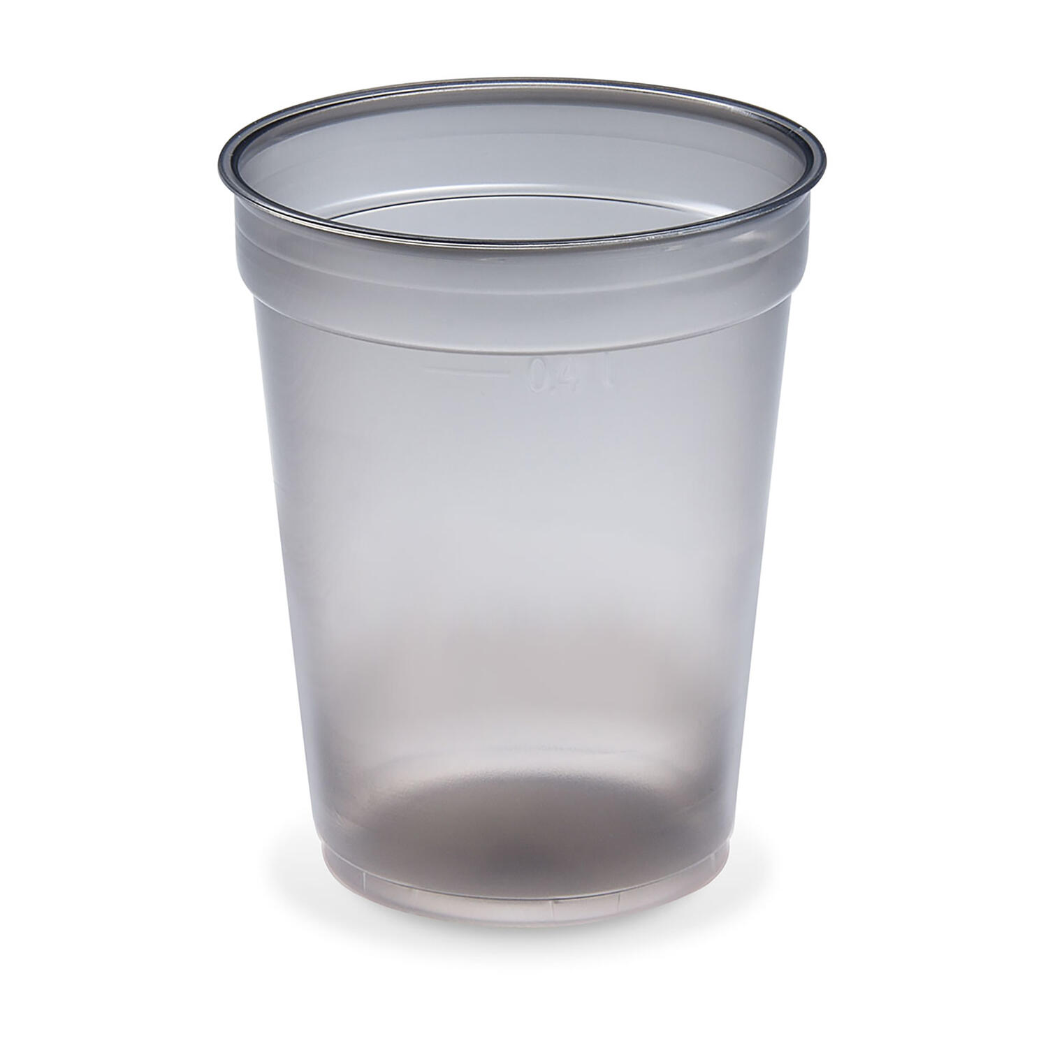 WX-PP756 Mehrwegbecher Pfandbecher rauch-grau transparent PP Eichstrich 0,3l O78mm, 58 Stk. – Bild 1