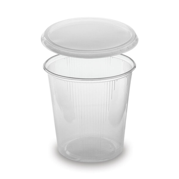 Rundbecher klar 500 ml mit Deckel PP mikrowellengeeignet, 250 Stk.