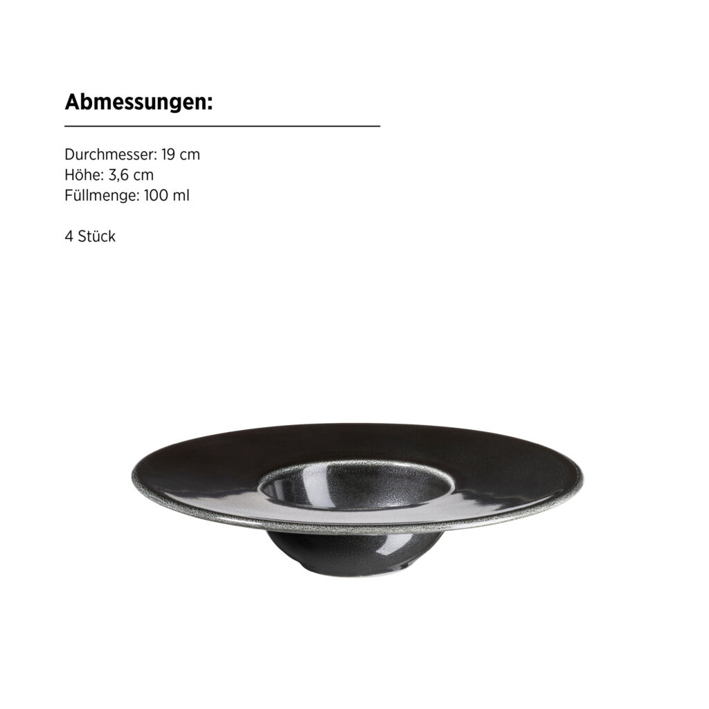 Mäser ANGRY Gourmetteller 19 cm SCHWARZ, 4er Set