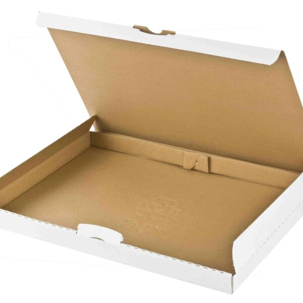 Versandkarton 255x190x30mm schnelle Aufrichtung Steckverschluss Maxibrief DHL briefkastentauglich Höhe 3cm A5 B55 weiß