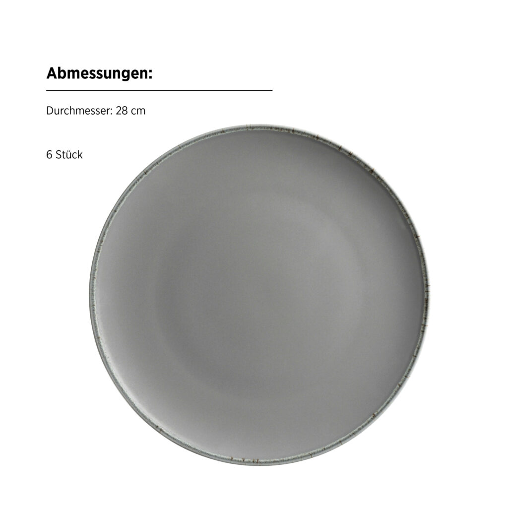 Mäser NEUTRAL Teller flach 28 cm, 6er Set