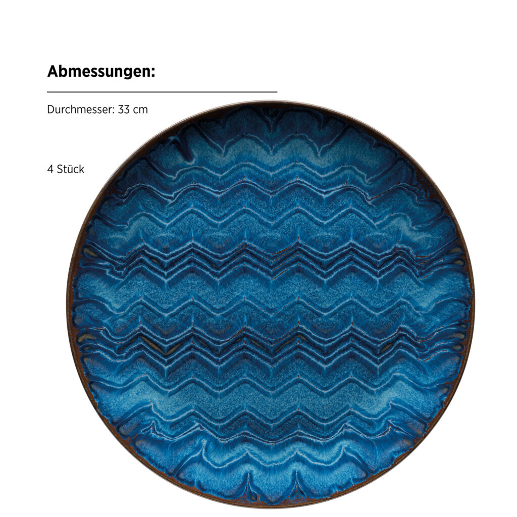 Mäser TINKA Platzteller 33 cm, 4er-Set, CLASSIC BLUE