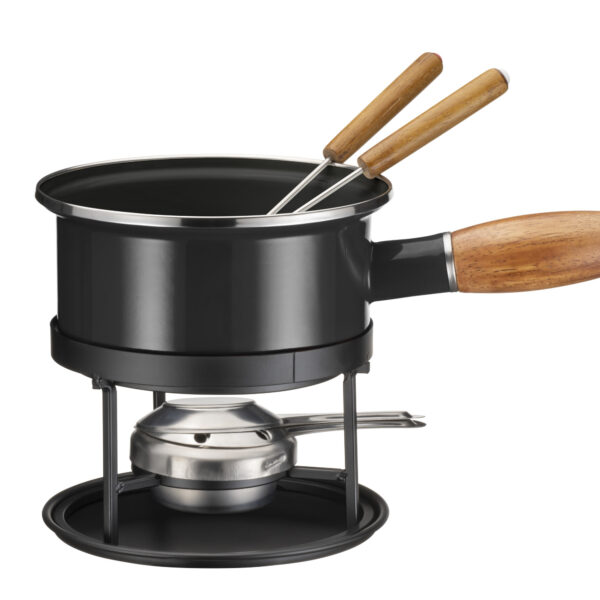 Mäser Käsefondue-Set Schwarz, Ø 16 cm, 5-teilig