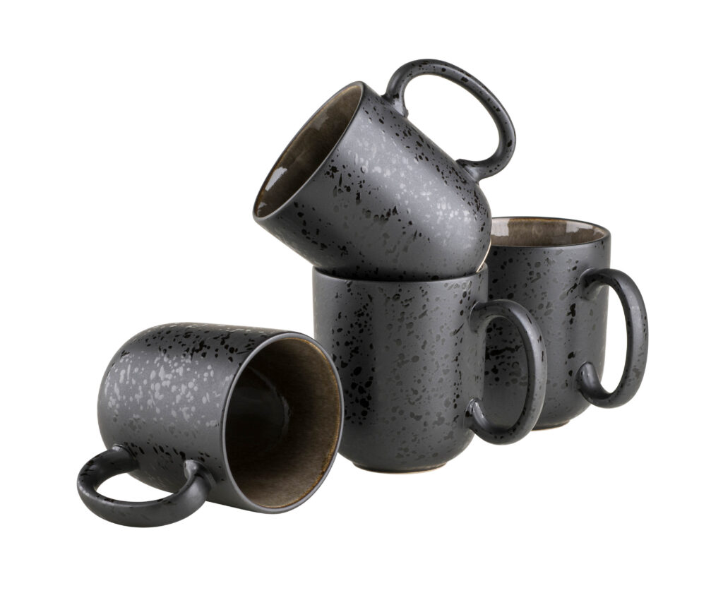Mäser NIARA Kaffeebecher 465 ml, 4er-Set, SCHWARZ/GRAU