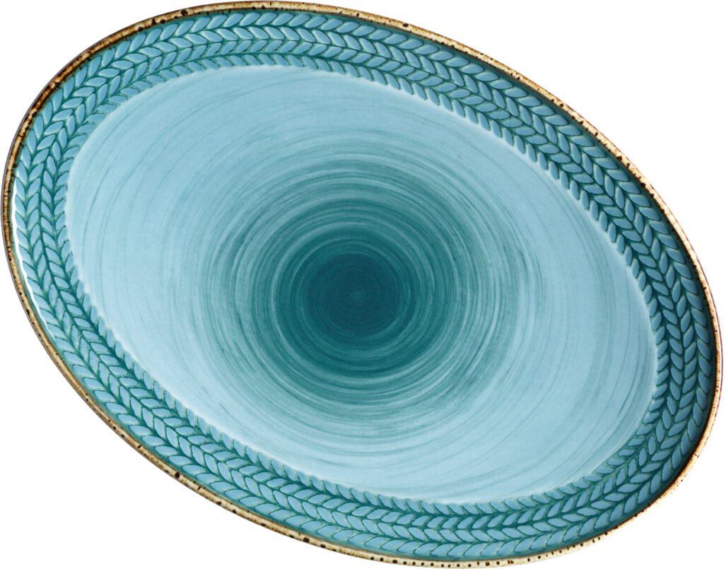 Mäser PROSPERO Platte oval 24 x 16,5 cm BLAU 4er Set