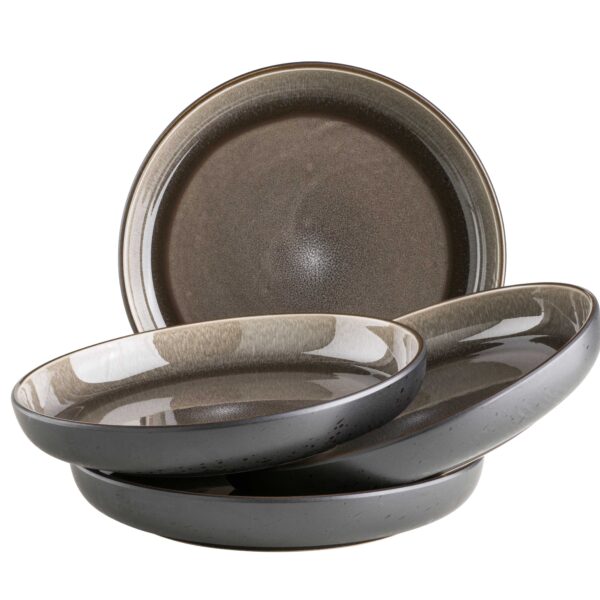 Mäser NIARA Teller tief 24 cm, 4er-Set, SCHWARZ/GRAU