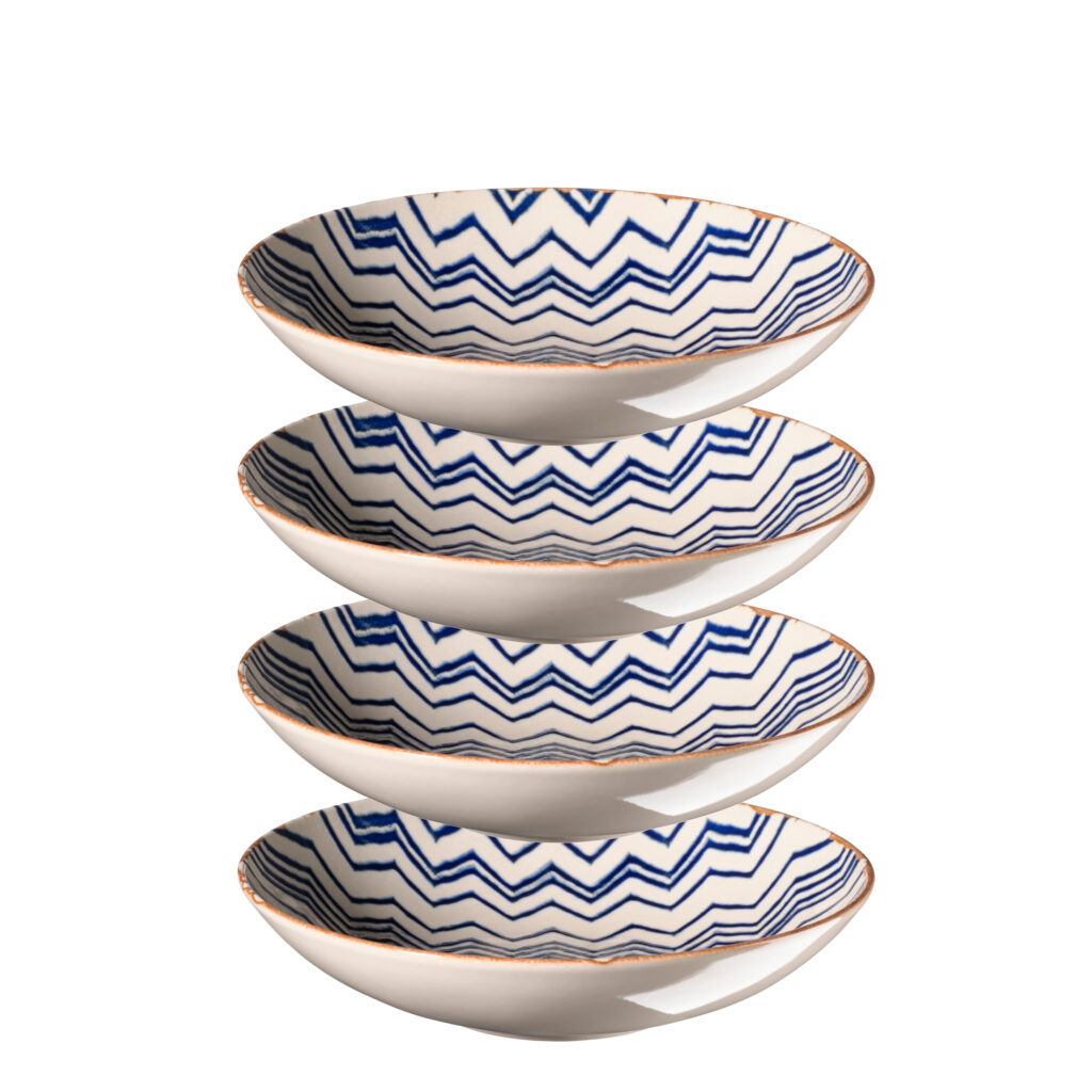 Mäser MALENA Teller tief 22 cm, 4er-Set, CLASSIC BLUE