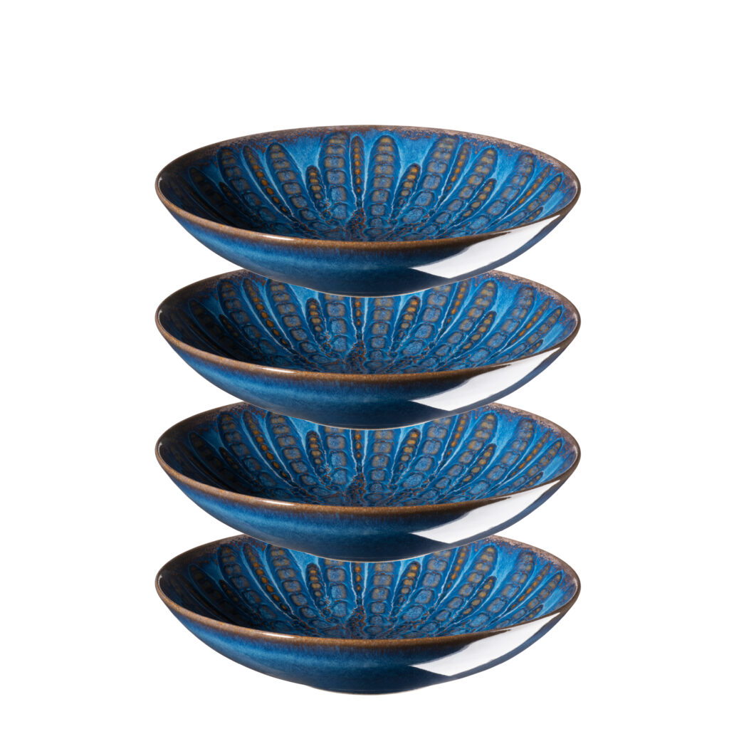 Mäser MIRNA Teller tief 22 cm, 4er-Set, CLASSIC BLUE
