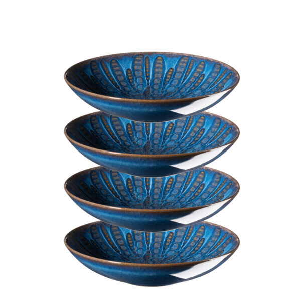 Mäser MIRNA Teller tief 22 cm, 4er-Set, CLASSIC BLUE