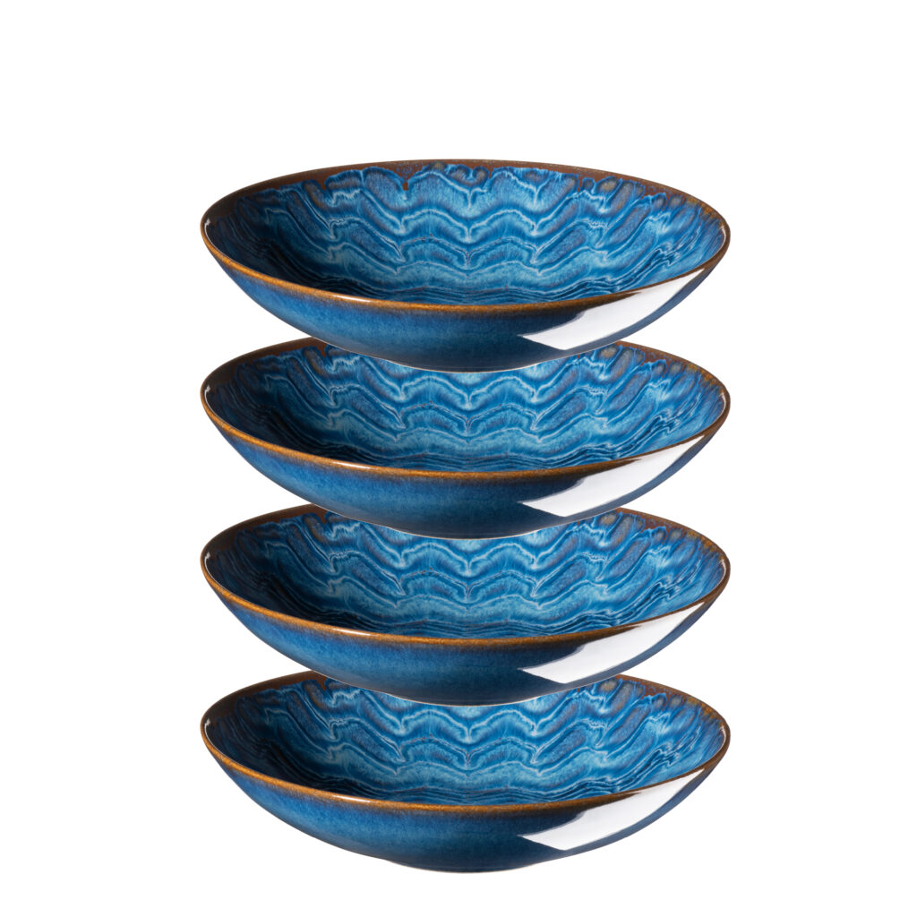 Mäser TINKA Teller tief 22 cm, 4er-Set, CLASSIC BLUE