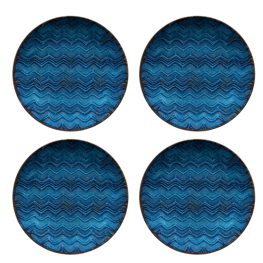 Mäser TINKA Teller flach 27 cm, 4er-Set, CLASSIC BLUE