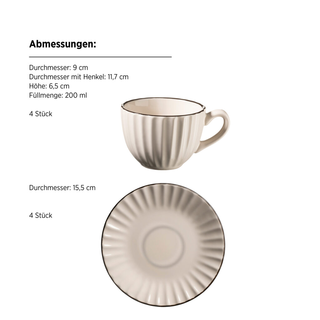Mäser OSITA Kaffeetassenset 8-tlg. Weiß