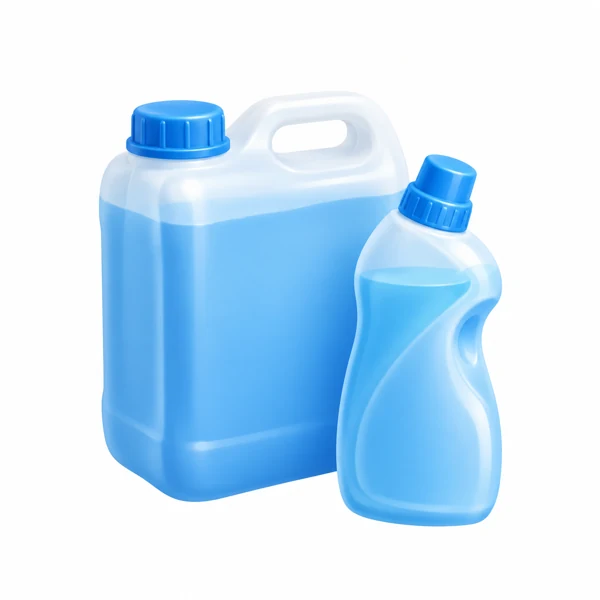 Kanister und Flasche für Bodenreiniger als 3D-Illustration
