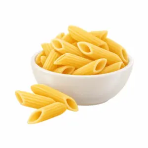 Penne und weitere Nudeln als 3D-Illustration