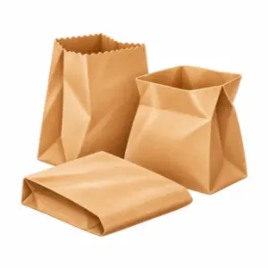 Zwei Papierbeutel für Snacks als 3D-Illustration