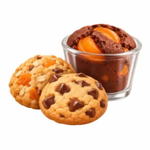 Kekse und Kuchen im Glas als weiche 3D-Illustration