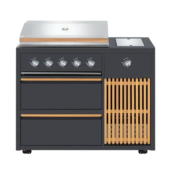 Myoutdoorkitchen Designer Series - Freistehender Gasgrill mit 5 Brennern und Infrarot-Seitenbrenner