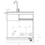 Myoutdoorkitchen Pure Modul mit Kühlschrank, Spülbecken und Aufbewahrungsschrank – Bild 4